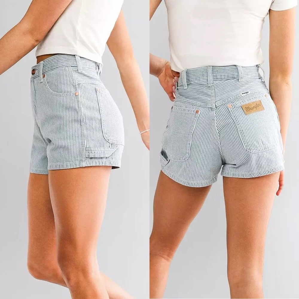 Wrangler Blue Striped Jean Shorts